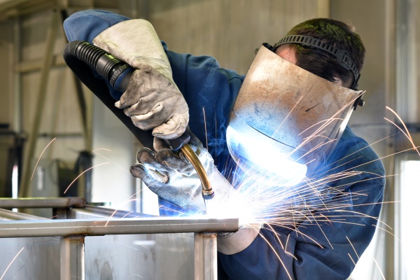 Welder Doing Metal Construction