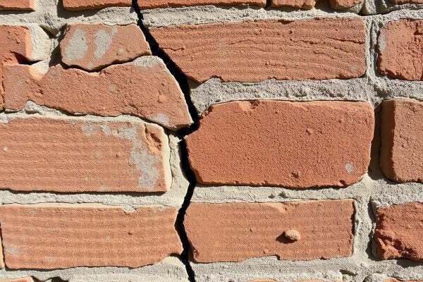 Structural defect cracked bricks