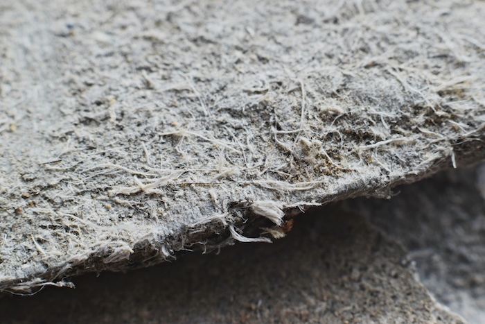 close up of asbestos in London home